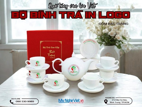 Bình Trà Bát Tràng In Logo