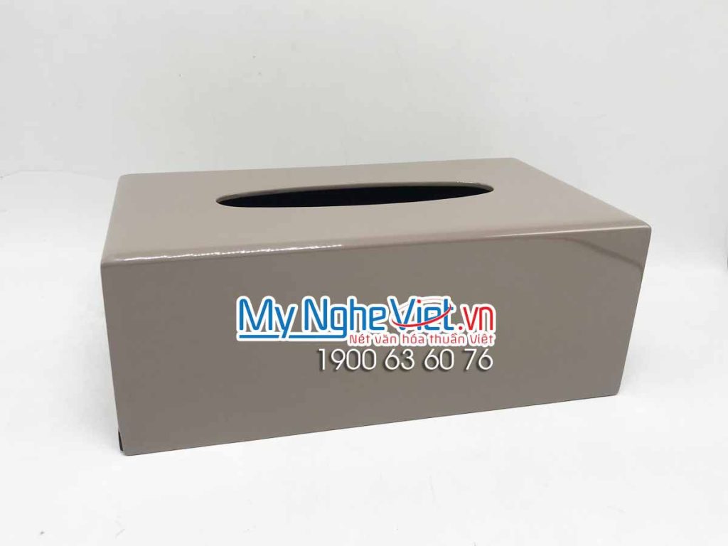 Hộp khăn giấy sơn mài in logo theo yêu cầu