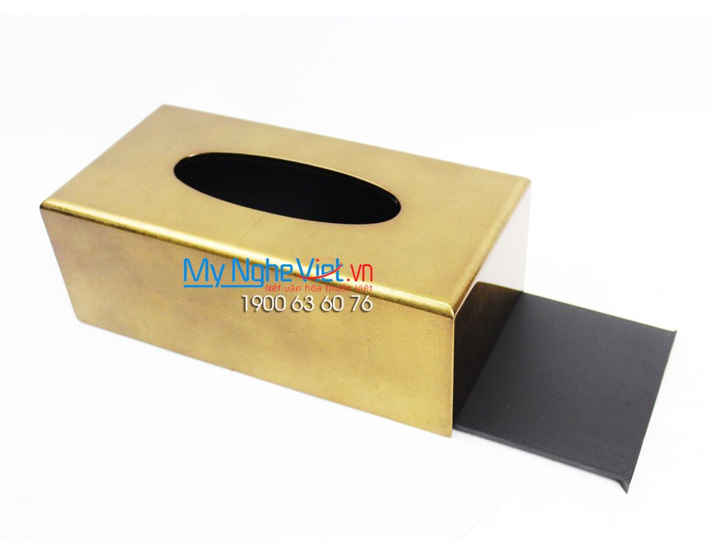Hộp khăn giấy sơn mài in logo theo yêu cầu