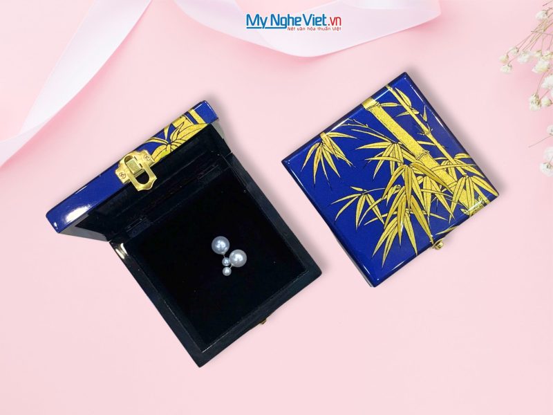 Hộp sơn mài tre trúc nền xanh - Ảnh 4