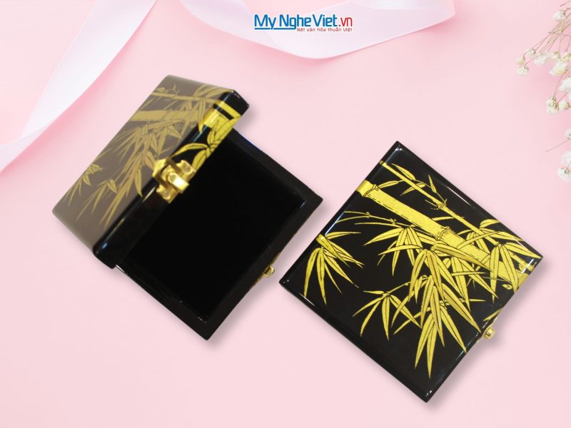 Hộp sơn mài Tre Trúc nền đen