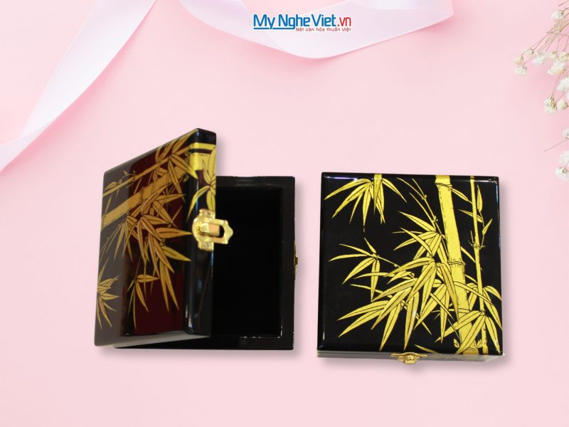 Hộp sơn mài Tre Trúc nền đen - Ảnh 4