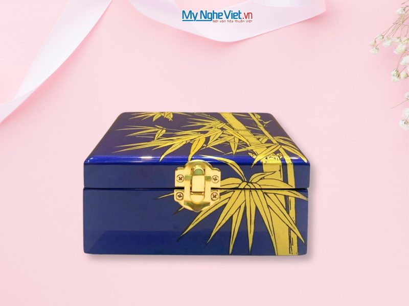 Hộp sơn mài tre trúc nền xanh - Ảnh 5