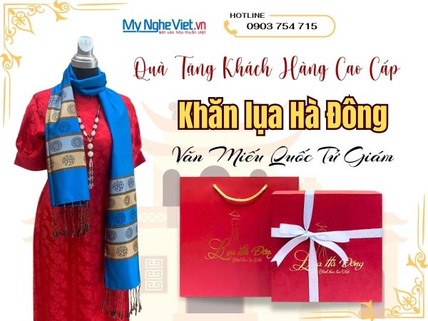 Khăn Lụa Họa Tiết Văn Miếu Quốc Tử Giám