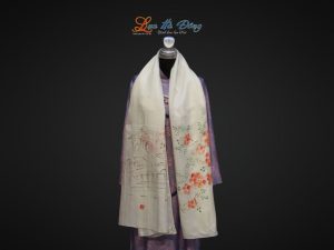 Khăn lụa tơ tằm vẽ chợ Bến Thành