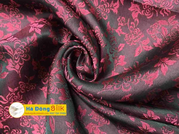 Bộ Áo Dài Bà Sui Lụa Hà Đông Màu Hồng Đen ( Áo 3,7m + Quần 2,3m) MNV-LHD61