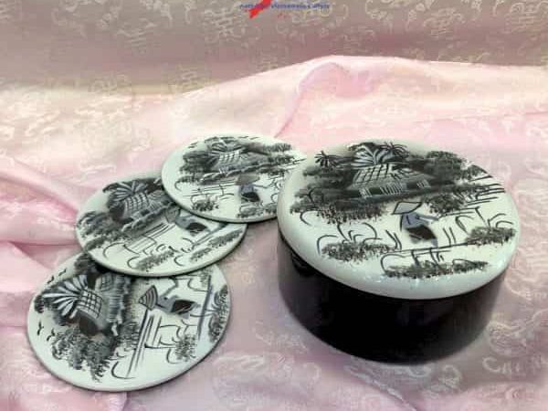 Rustic Countryside Coaster in Black and White SGDLL10-7