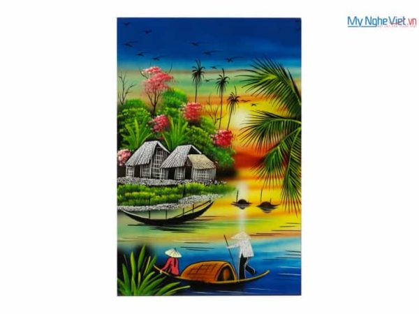 Tranh sơn mài cảnh đồng quê MNV-TSM345 nhiều mẫu