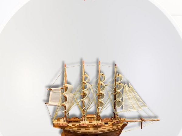 France II Ship Model with Red Gift Box