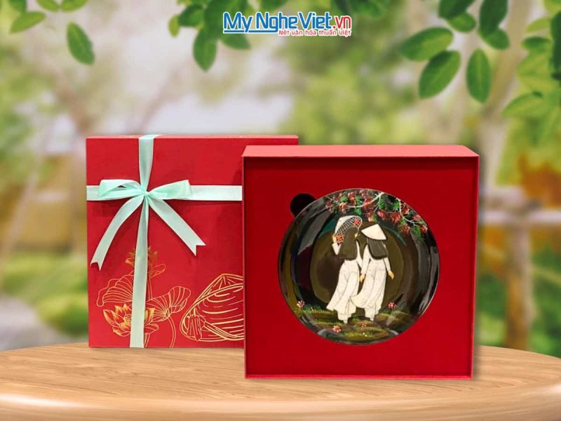 Tranh đĩa Cô Gái cẩn trứng chìm cao cấp nhiều mẫu D30cm TD30-1TBL - Ảnh 2