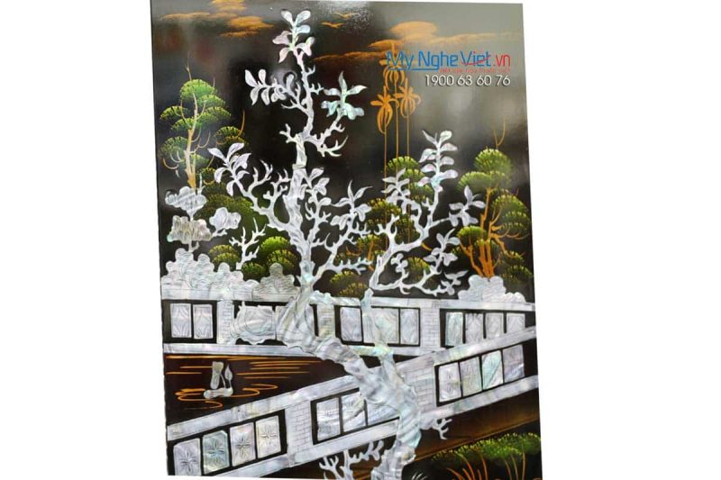 Tranh Sơn Mài Chùa Một Cột Nền Đen Chìm MNV -TSM33 - Ảnh 3