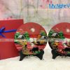 Tranh Đĩa Sơn Mài Cảnh Đồng Quê Nền Đỏ TD20-2