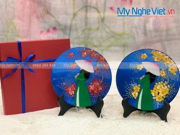Tranh Đĩa Cô Gái Áo Dài TD20