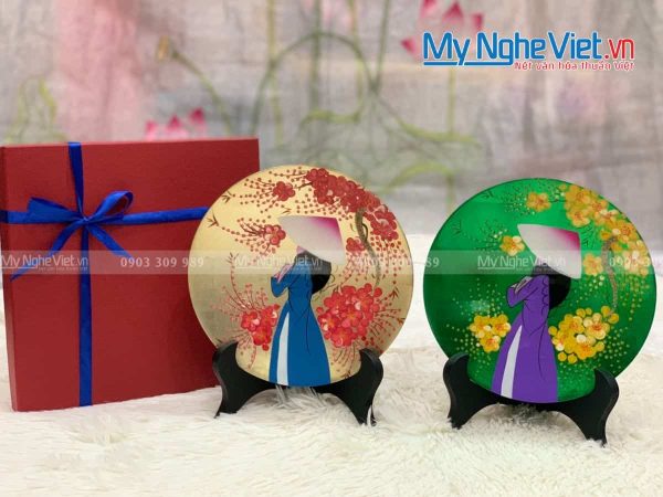 Tranh Đĩa Cô Gái Áo Dài TD20