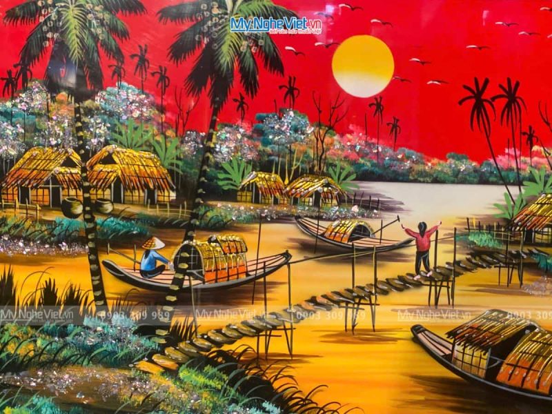 Tranh sơn mài đồng quê đủ mẫu 40x60cm KSM 50x70cm TSM46KSM-01 - Ảnh 2