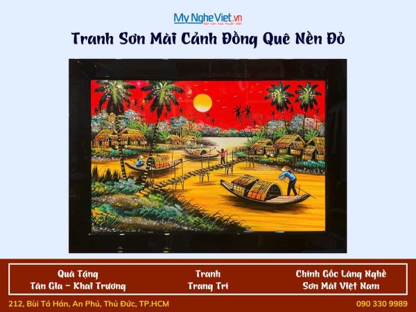 Tranh sơn mài đồng quê đủ mẫu 40x60cm KSM 50x70cm TSM46KSM-01