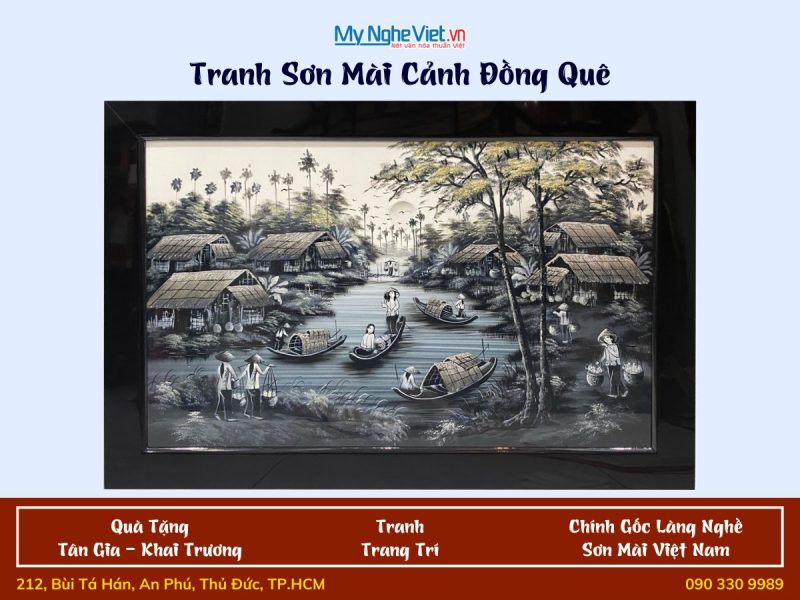 Tranh sơn mài đồng quê đủ mẫu 40x60cm KSM 50x70cm TSM46KSM-01-4