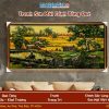 Tranh sơn mài cảnh đồng quê cánh đồng nền tối 60x120 có khung TSM60120K-ĐQCĐ