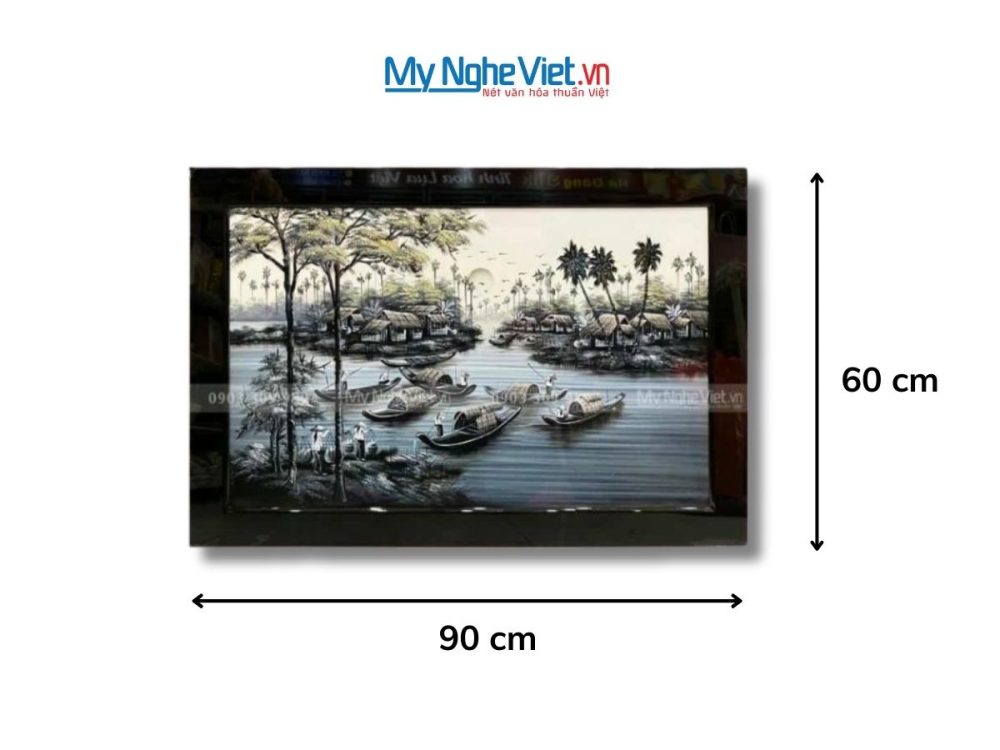Tranh Sơn Mài Đồng Quê Vẽ Cao Cấp