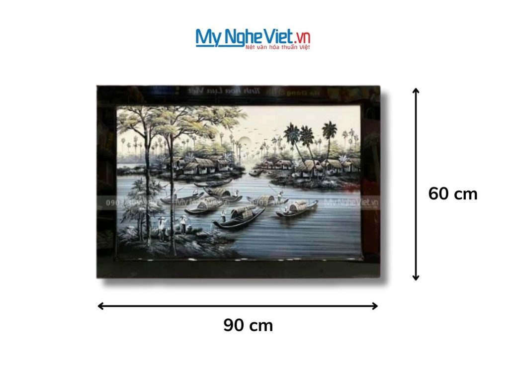 Tranh Sơn Mài Đồng Quê Vẽ Cao Cấp
