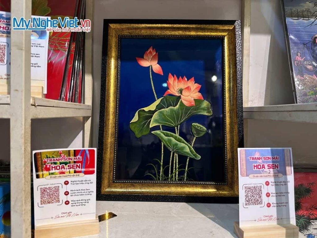 Tranh Sơn Mài Hoa Sen Cao Cấp - Quà Tặng Doanh Nghiệp Đậm Bản Sắc Việt