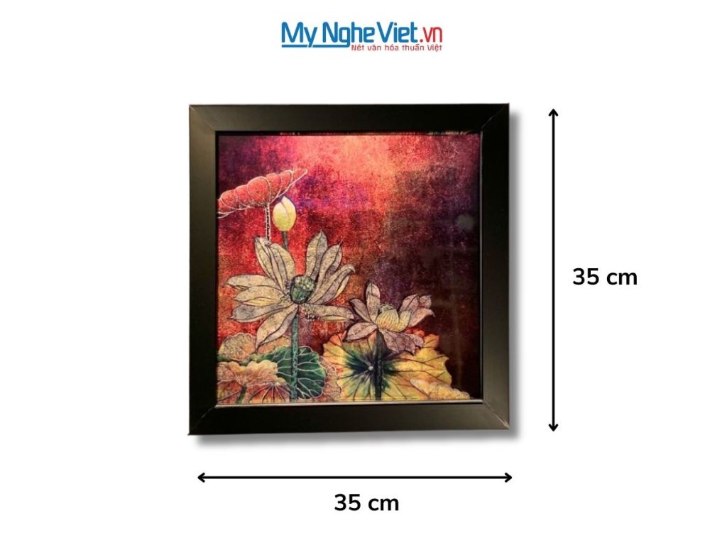 Tranh sơn mài hoa sen cao cấp
