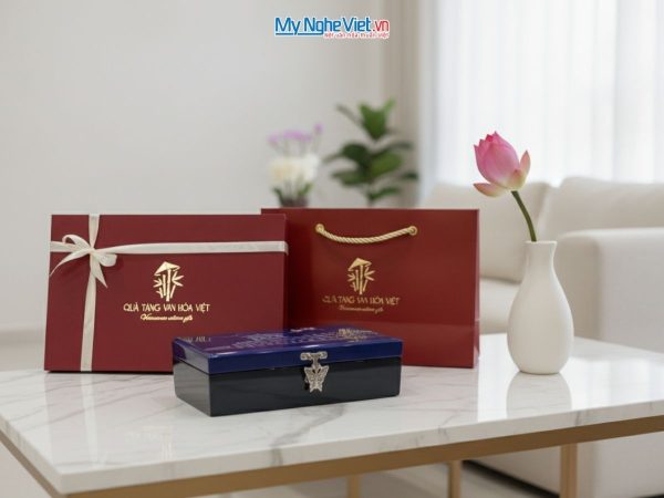 Hộp trang sức sơn mài cao cấp vẽ tay chợ Bến Thành