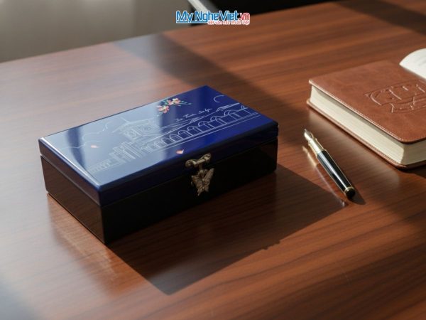 Hộp trang sức sơn mài cao cấp vẽ tay chợ Bến Thành