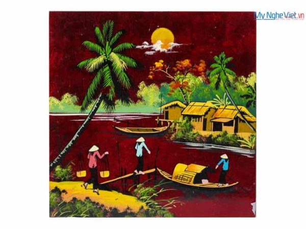 Tranh sơn mài đồng quê MNV11