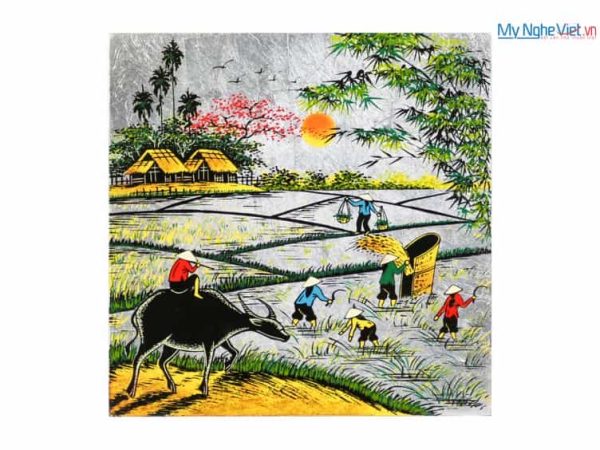 Tranh sơn mài vẽ đồng quê MNV05/2 - Nhiều mẫu