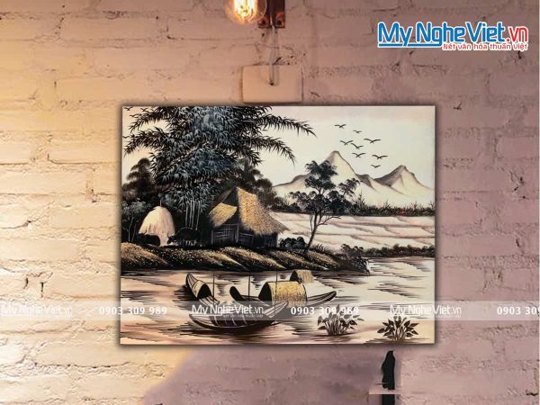 Tranh đồng quê Việt Nam - Tranh sơn mài TSMTBL342-1