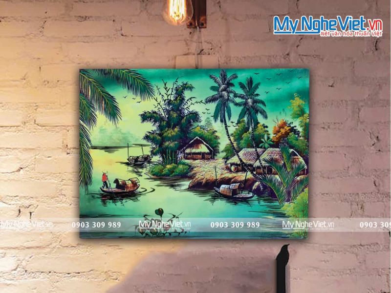 Tranh đồng quê Việt Nam - Tranh sơn mài TSMTBL342-1