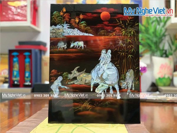 Tranh Sơn Mài Cẩn Ốc Đồng Quê Việt Nam TSM343-1