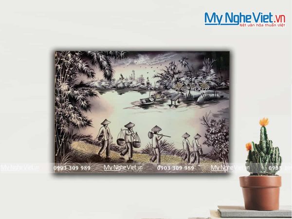 Tranh đồng quê Việt Nam - Tranh sơn mài TSMTBL342-1