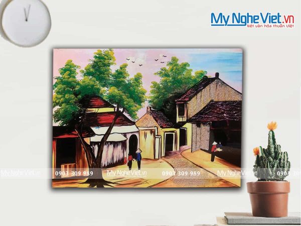 Tranh phố cổ Việt Nam - Tranh sơn mài TSMTBL342-1