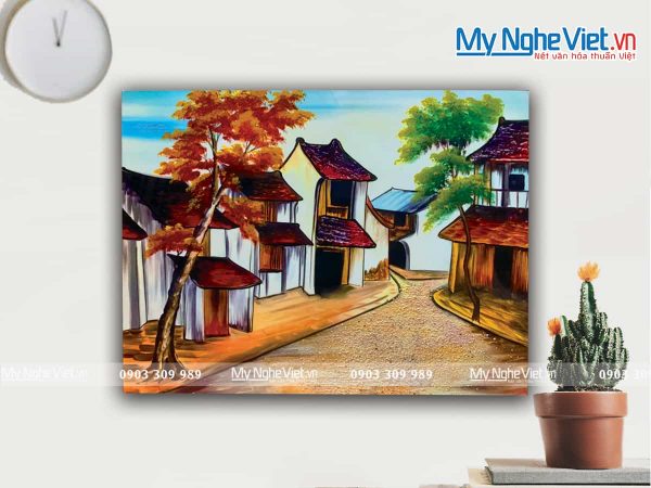 Tranh phố cổ Hội An - Tranh sơn mài TSMTBL342-1
