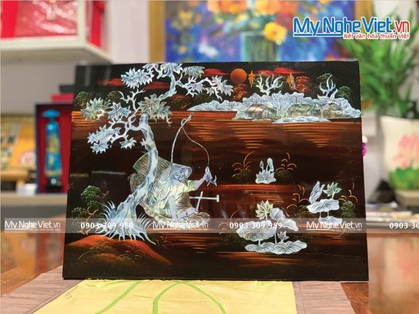 Tranh Sơn Mài Cẩn Ốc Đồng Quê Việt Nam TSM343-1