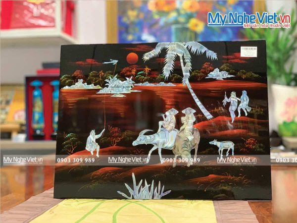 Tranh Sơn Mài Cẩn Ốc Đồng Quê Việt Nam TSM343-1