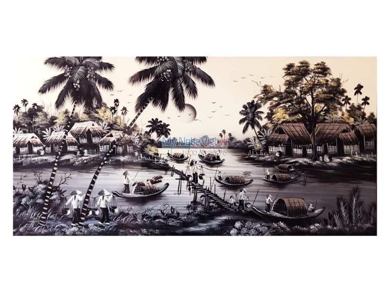 Tranh Sơn Mài Đồng Quê MNV-TSMCV03-13 (HÀNG ĐẶT)