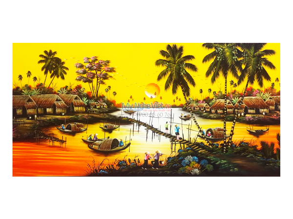 Tranh Sơn Mài Đồng Quê MNV-TSMCV03-14 (HÀNG ĐẶT)