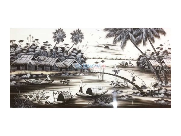 Tranh Sơn Mài Đồng Quê MNV-TSMCV03-3 (HÀNG ĐẶT)