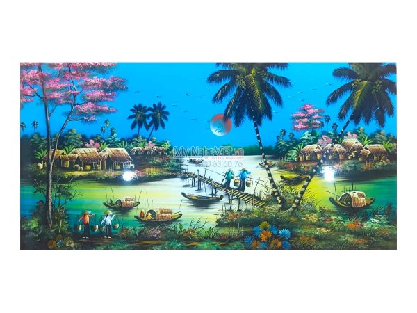 Tranh Sơn Mài Đồng Quê MNV-TSMCV03-4 (HÀNG ĐẶT)