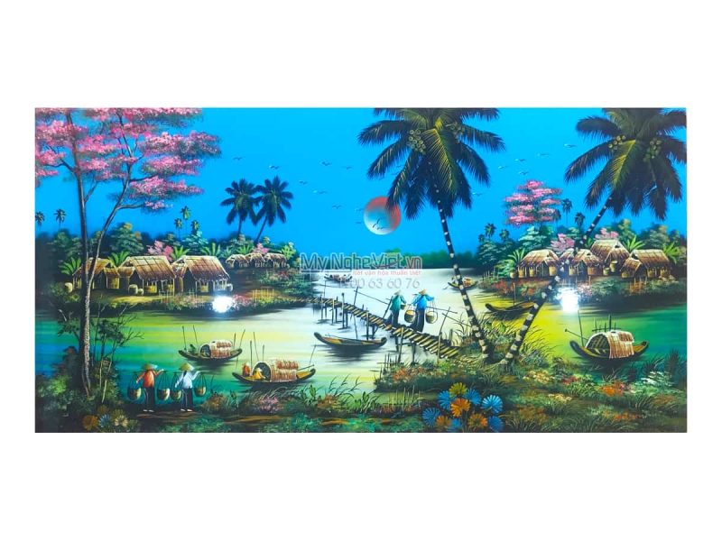 Tranh Sơn Mài Đồng Quê MNV-TSMCV03-4 (HÀNG ĐẶT)