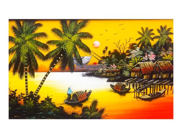 Tranh Sơn Mài Đồng Quê MNV-TSMCV03-5 (HÀNG ĐẶT)