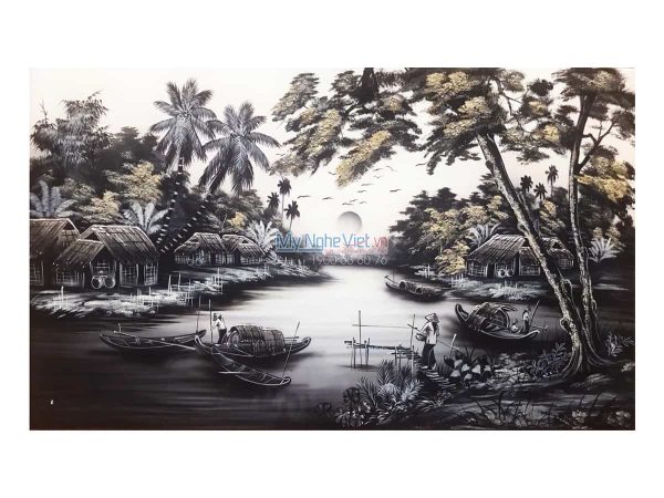 Tranh Sơn Mài Đồng Quê MNV-TSMCV03-6 (HÀNG ĐẶT)