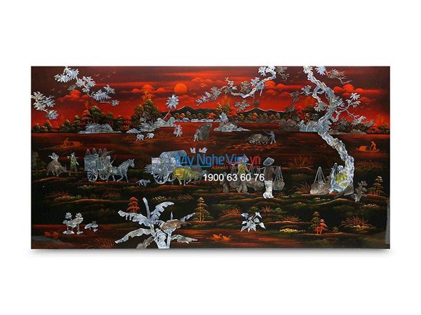 Bộ Tranh Phong cảnh Đồng quê cẩn trai chìm MNV- TSM363-1