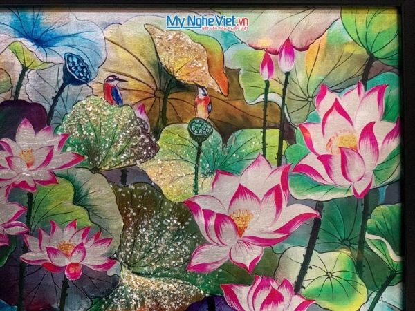 Tranh Sơn Mài Đầm Sen Và Hộp Quà Tặng Cao Cấp