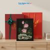 Tranh Sơn Mài Hoa Sen Và Hộp Quà Tặng Cao Cấp