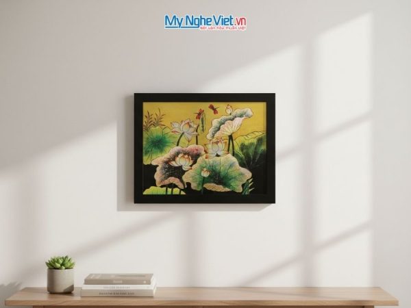 Tranh Sơn Mài Đầm Sen Và Hộp Quà Tặng Cao Cấp