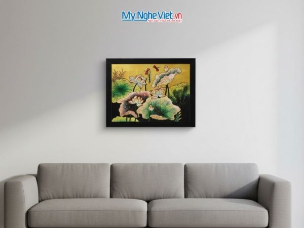 Tranh Sơn Mài Đầm Sen Và Hộp Quà Tặng Cao Cấp